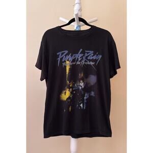 Prince T-Shirt Black Purple Rain Multi-Color Graphic Music Tee Unisex L